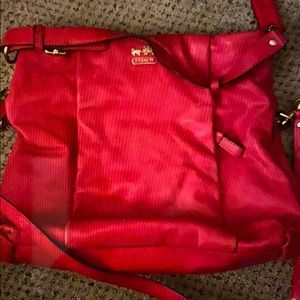 Genuine Leather Pink Coach Purse